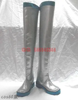 

Vocaloid Haku Silver COSPLAY shoes Long Boots S008