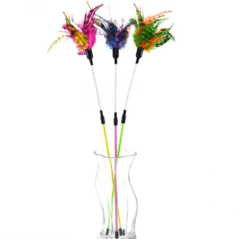 Cat toy Paper Stipe Spiral Feather Stick Cat Teaser Cat Sticks Cat toy Paper Stipe Spiral Feather Stick Cat Teaser Cat Sticks