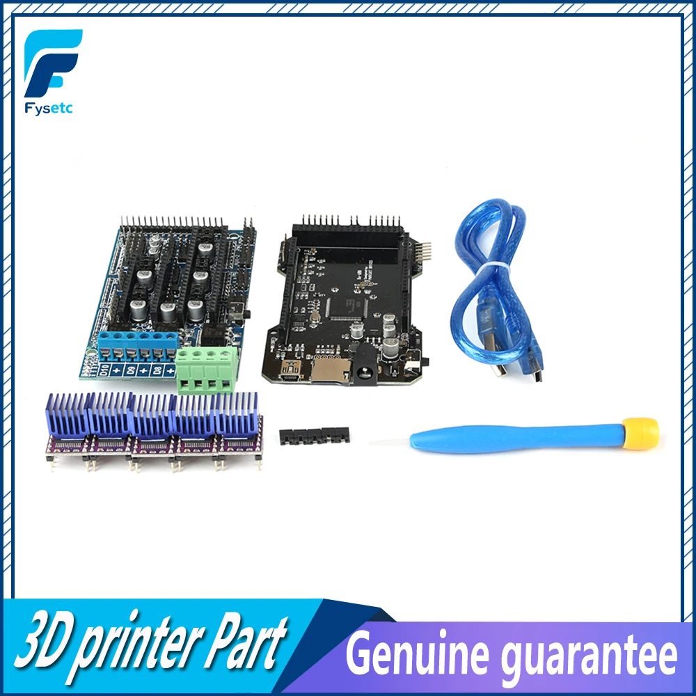 Re-arm 32Bit плата управления обновление Mega 2560 R3+ 5 шт. DRV8825 Драйвер шагового двигателя+ Ramps 1,5 панель управления 3d принтер Часть