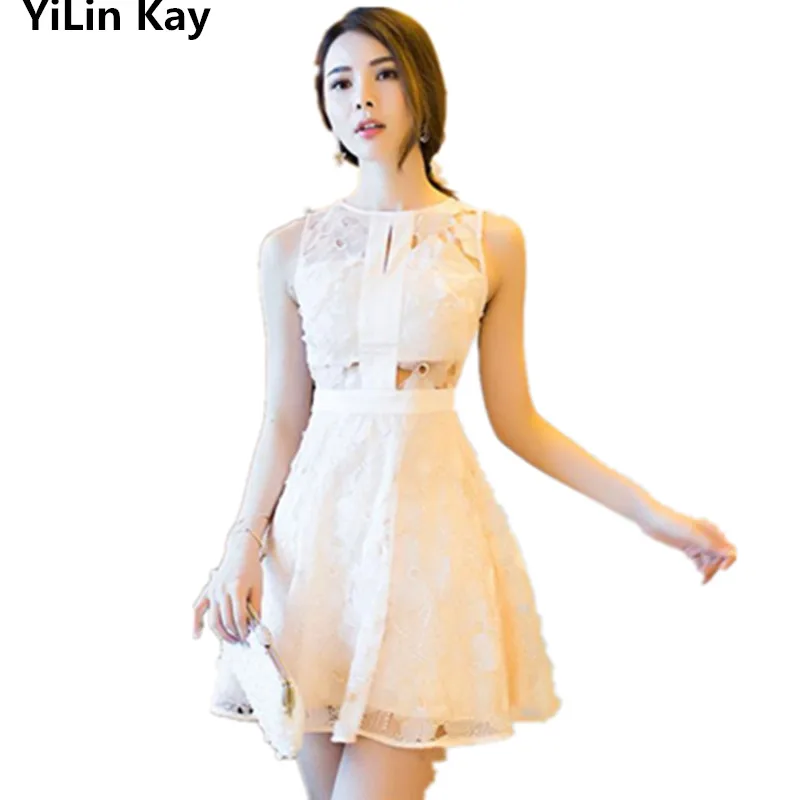 Женское летнее кружевное платье YiLin kay белое ажурное лето 2019 | Женская одежда