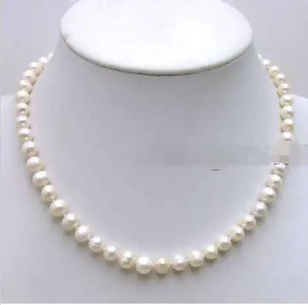 

FREE SHIPPING HOT sell new Style >>>>> SALE Small 6-7MM White Natural Freshwater PEARL 17" NECKLACE
