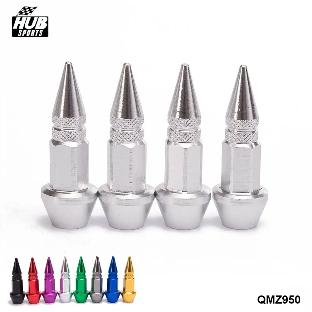 4Pcs/Set Car Auto Bike Spike Shape Tire Dust proof Wheel Stem Aluminum Valve Cap HU-QMZ950