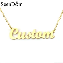 Romantic Gift 316L Stainless Steel Custom Personalized Name Choker Gold Color Handwriting Signature Customized Necklace