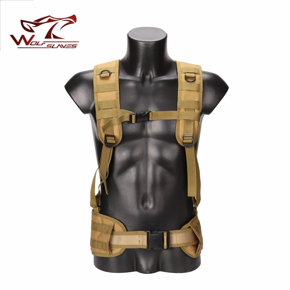 

Military Tactical Adjustable Molle Waist Padded Strap H-shaped Suspender Shoulder Belt Cummerbund Vest Airsoft Hunting Accessory