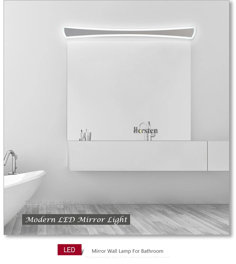 Modern Simple LED Mirror Lights 40-120cm Long Wall Lamp For Bathroom Bedroom Aluminum Acrylic Wall Sconce Lamp 110-220V (17)