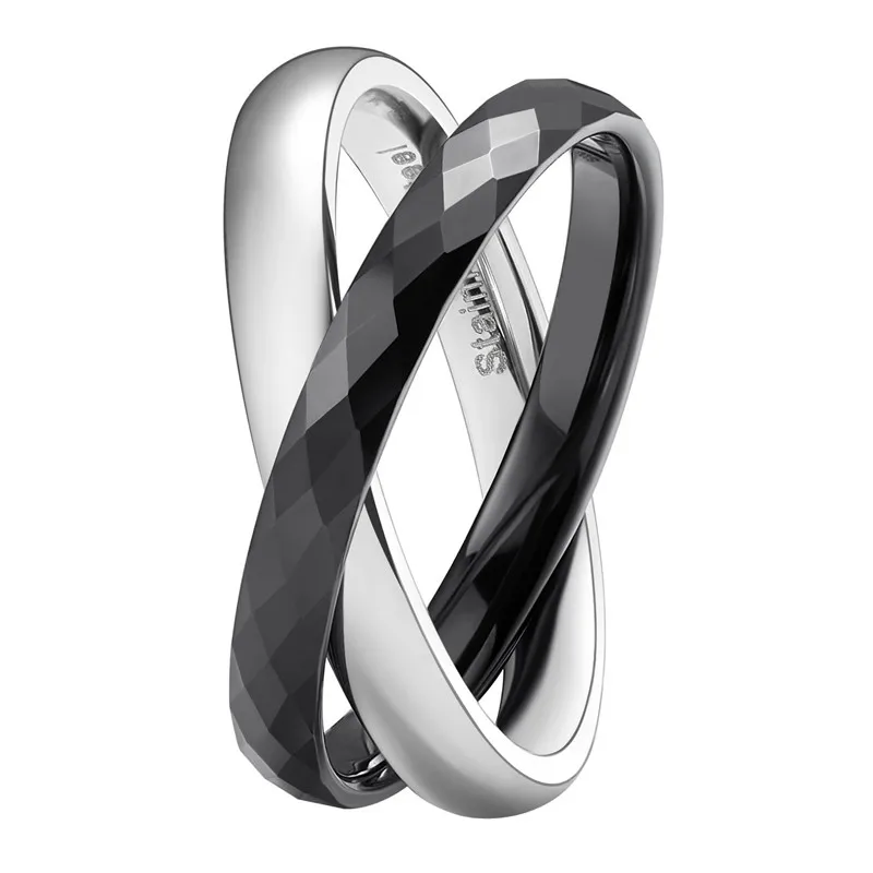 Tigrade 2 мм вольфрамовые двойные кольца из нержавеющей стали для мужчин и женщин, модные богемные ювелирные изделия,, Regalos Para San Valentin