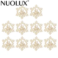 10 шт рождественские полые украшения деревянная висящая Снежинка свеча рождественские украшения с пеньковыми веревками