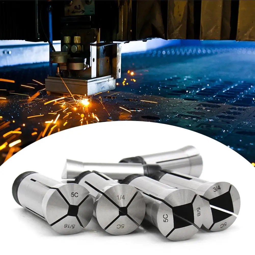

6pcs/set Round Type 5C Collet Spring Collet ,range From 1/4, 5/16, 3/8, 1/2, 5/8, 3/4 Inch For Milling Machine Free Delivery