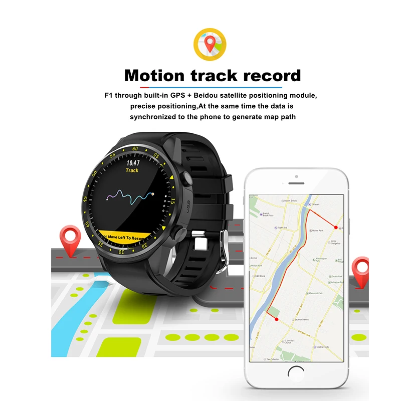 Sovawin Sport Smart Watch Blood Pressure Heart Rate Waterproof Dial Call Smartwatch GPS Camera SIM Card for Android for IOS