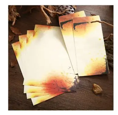 1 набор(4 буквы+ 2 конверта) винтажный китайский стиль винтажный бумажный конверт для письма бумажные открытки корейские канцелярские принадлежности - Цвет: autumn