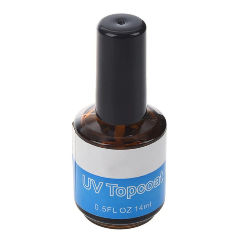 UV top coat layer glowing gel bright varnish, artistic manicure