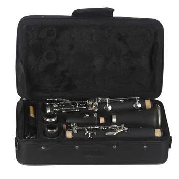 

Bb Flat Clarinet Black Bakelite Silver Keys with Carry Case Reed Cleaning Cloth Screwdriver Accessories Musical Instruments