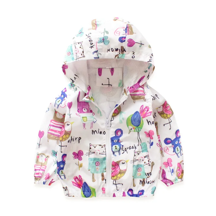 

Spring/Autumn Boy and Girls Outwear Children's Hooded Jackets Kid Long Sleeve Windbreaker Children's long-sleeved hooded jacket