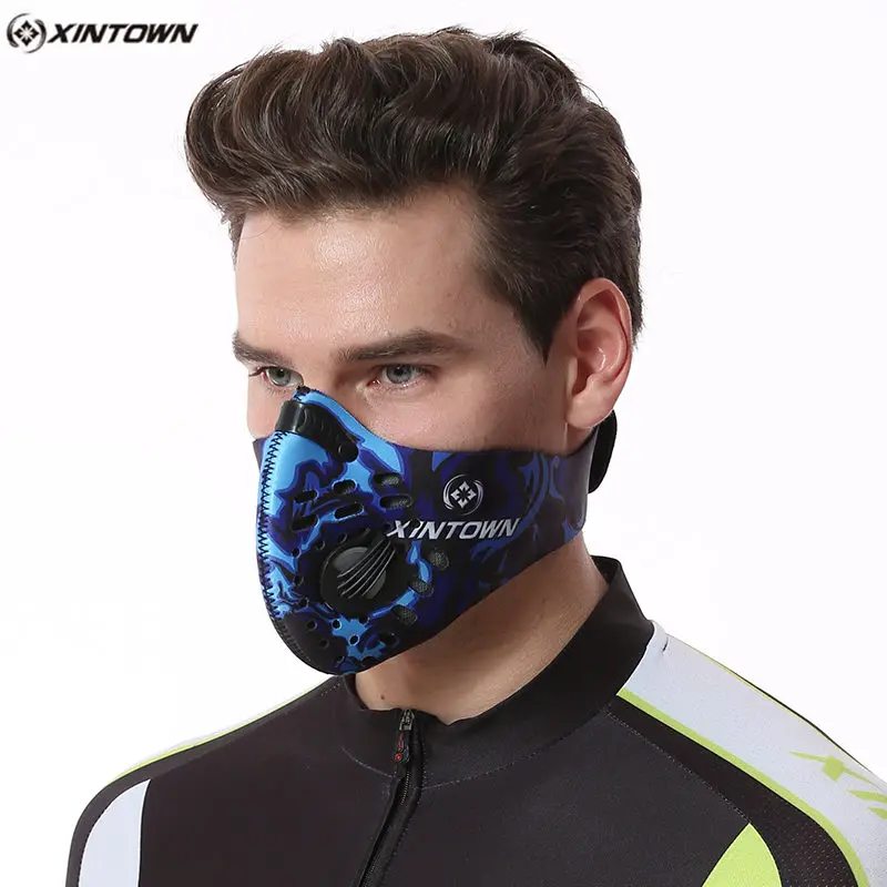 

XINTOWN Outdoor Training Masks Free Size Activated Carbon Dust-proof Anti-Pollution Cycling Running Mask Men Women Breathe Masks