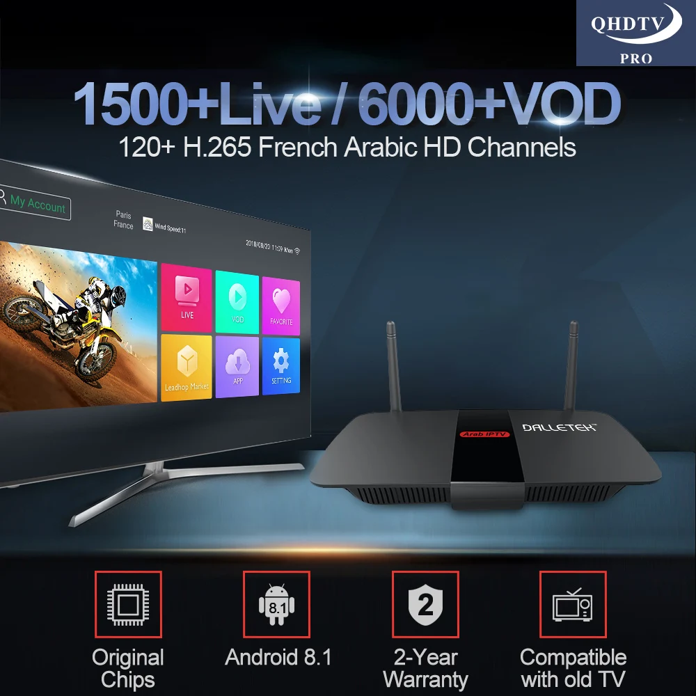 

R1 Iptv Subscription QHDTV Pro Iptv 1 Year Code Android 8.1 Smart TV Box RK3229 Arabic French Belgium Morocco Netherlands IPTV