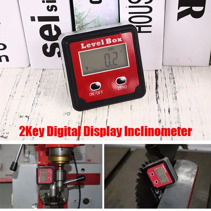 

ABS Red Protractor Digital Inclinometer Angle Measuring Ruler Multifunctional Peofessional Student