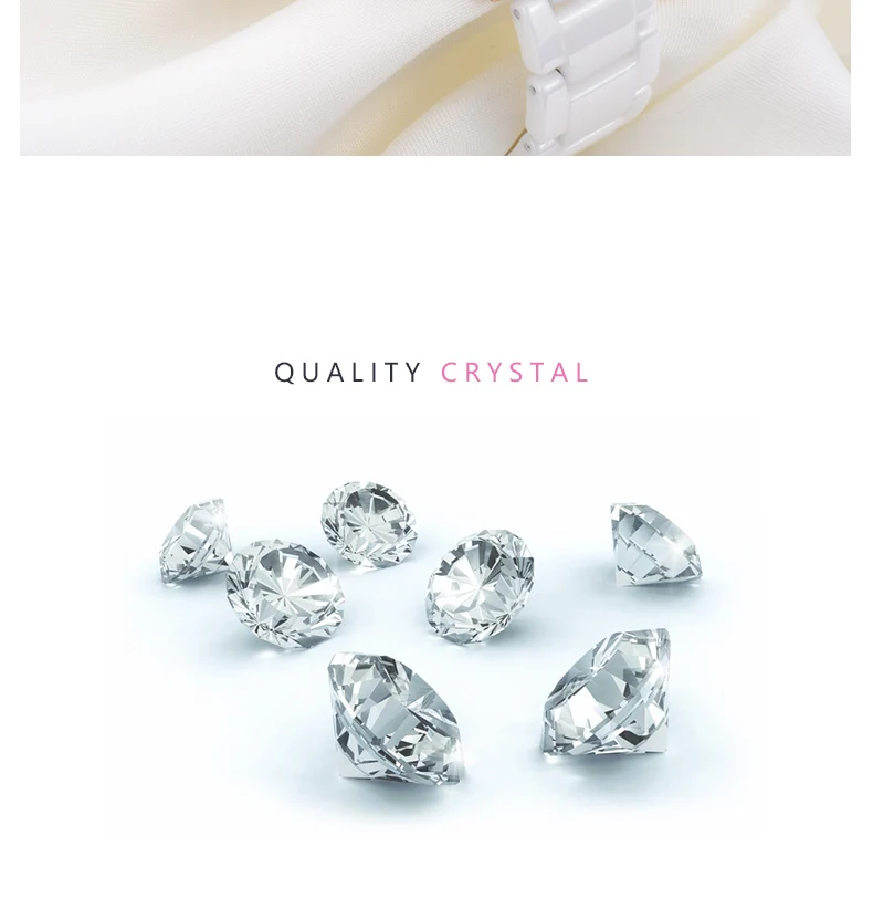 moda quartzo cerâmica branco pulseira ouro feminino