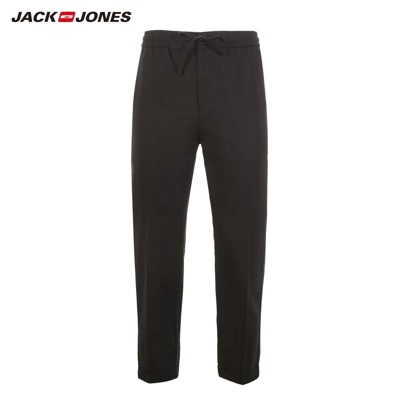 JackJones мужские зауженные льняные и хлопковые укороченные брюки повседневные брюки длиной до лодыжки мужская одежда 219114556