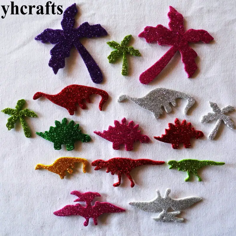 30PCS dinosaur 1 пакет/Партия. Блестящая пена Звезда Сердце неправильные наклейки, детские игрушки. Набор для скрапбукинга. Ранние образовательные DIY. Дешево. Детский сад ремесло - Цвет: 30PCS dinosaur