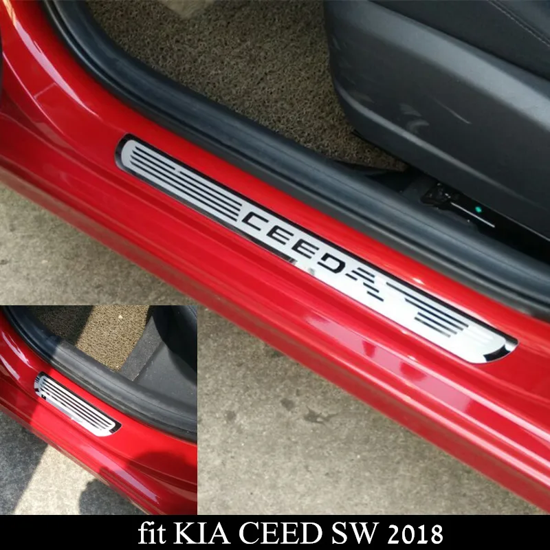 CEED SW 2018 2019 накладки на пороги автомобиля из нержавеющей стали для KIA аксессуары