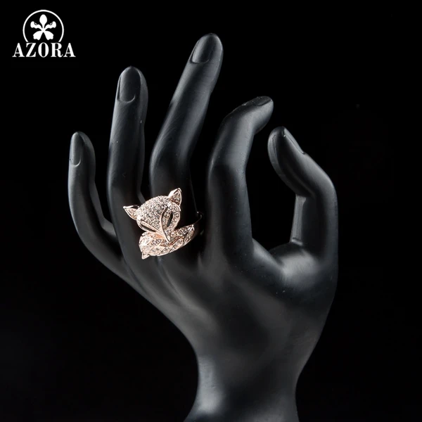Новое модное кольцо AZORA цвета розового золота с Стразы My Fox Beauty TR0098|gold color|rose goldring