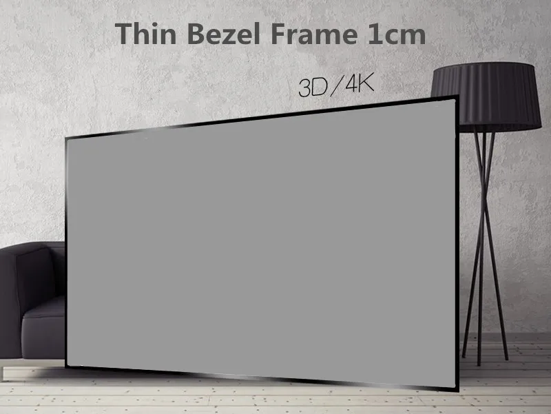 F2UCG 2,35: 1 ультраширокоформатный 4K тонкий Безель фиксированной рамки проекционный экран с кино серый