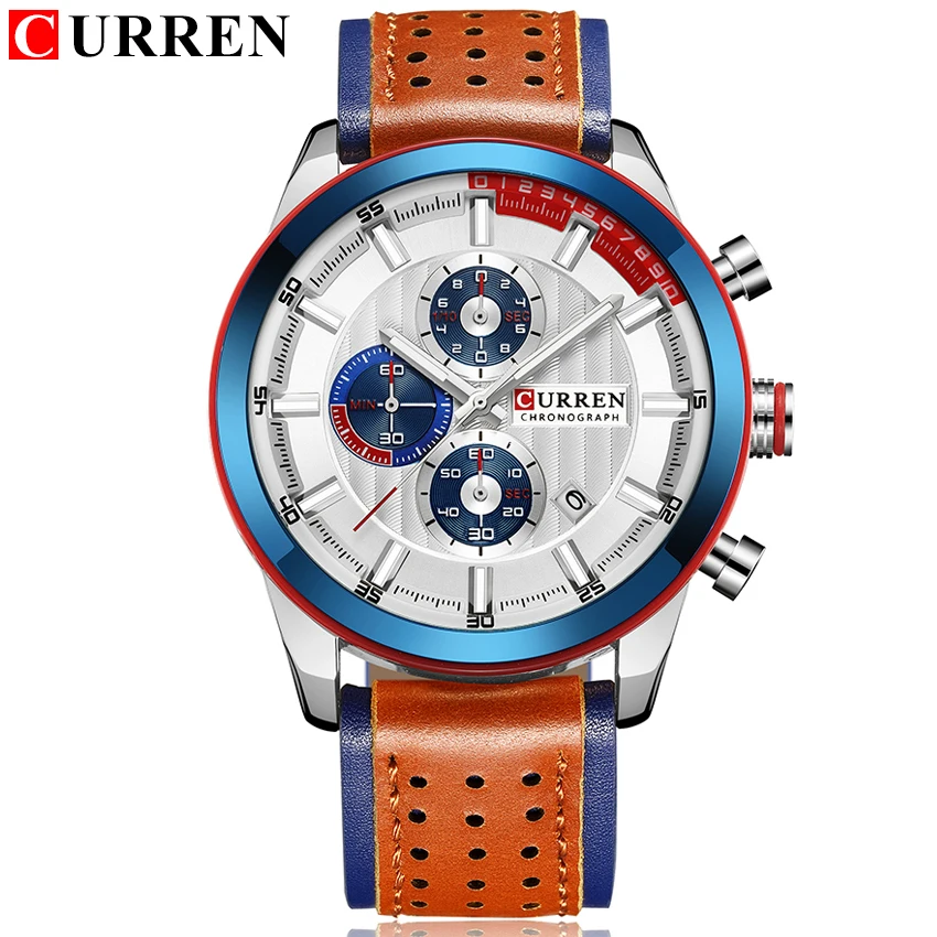 

CURREN Men's Fashion Sport Watches Analog Date Clock Man Leather Military Waterproof Men Quartz Watch Relogio Masculino