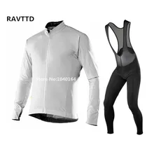 Nuevo Blanco de Invierno Fleece Ciclismo jersey manga larga Ciclismo Ropa de Invierno Fleece Thermal Cycling Jerseys Ropa de Ciclismo Ropa Ciclismo