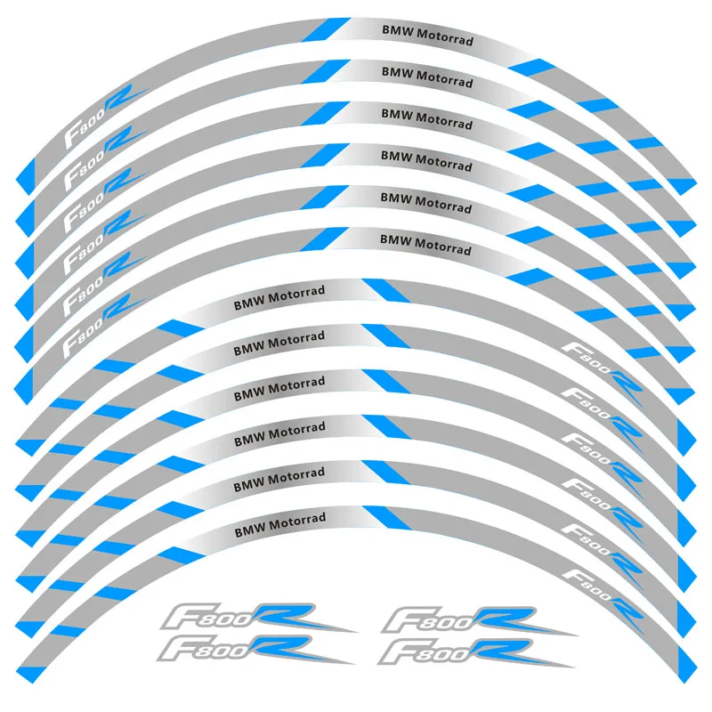 Новинка, высокое качество, 12 шт., подходят для мотоцикла, колеса, стикер, полоса, светоотражающий обод для BMW F800R - Цвет: 2