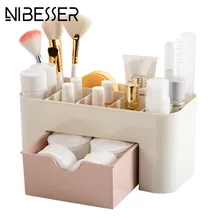 

NIBESSER 2017 Women Cosmetic Case Make Up Toiletry Kit Storage Case Plastic Makeup Brush Box Lipstick Travel Makeup Organizer