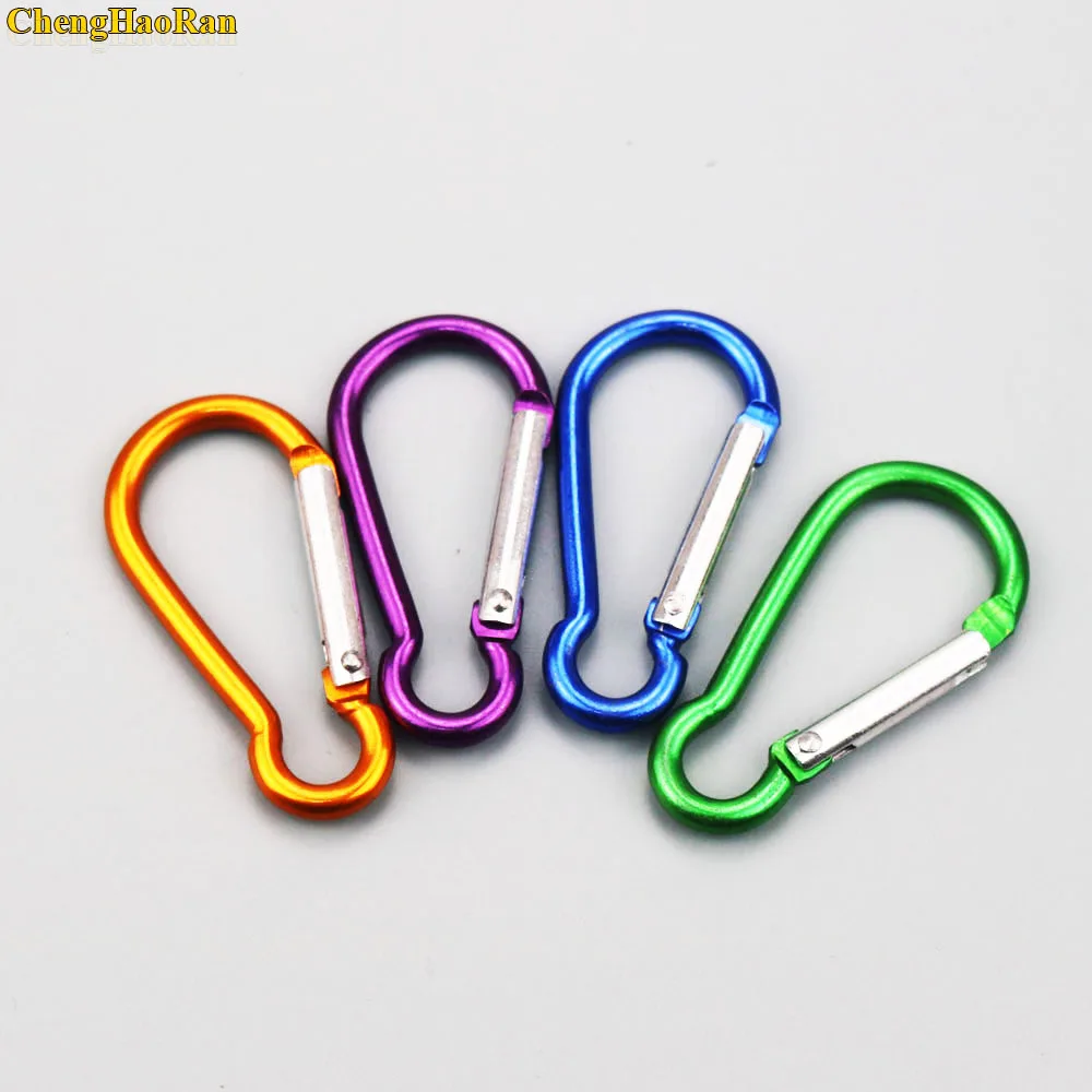 

ChengHaoRan 2pcs D Shape Fast Hang Mini Buckle Hook Clip Aluminum Camping Carabiner Keychain useful