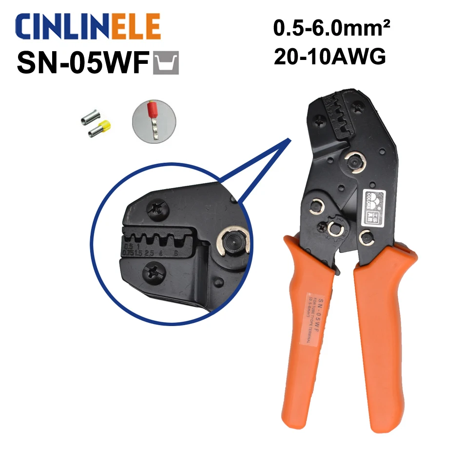

Free Shipping SN-05WF 0.5-6.0mm 20-10AWG Mini Type Self Adjustable Crimping Hand Pliers Electrical Wire Terminals Crimper Tools