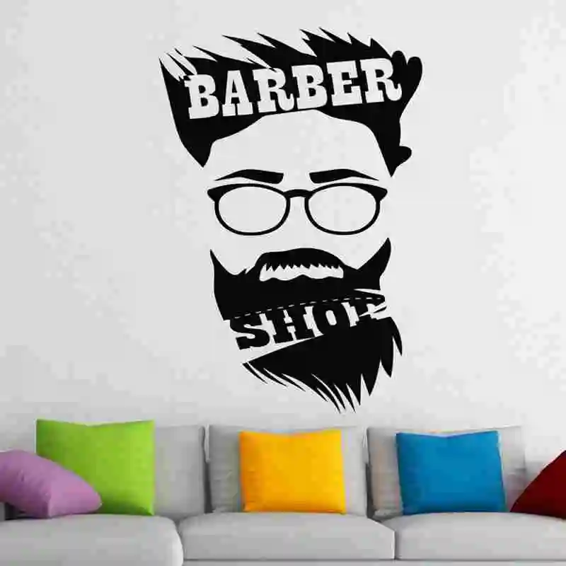 Homme Salon De Coiffure Autocollant Nom Chop Pain Decal