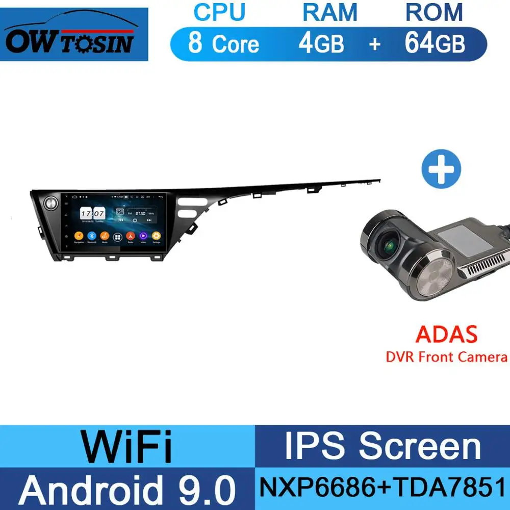 10," ips 8 ядерный 4 Гб ОЗУ 64 Гб ПЗУ Android 9,0 Автомобильный DVD Радио gps Navi для TOYOTA CAMRY DSP CarPlay Parrot BT стерео - Цвет: 64G Adas Camera