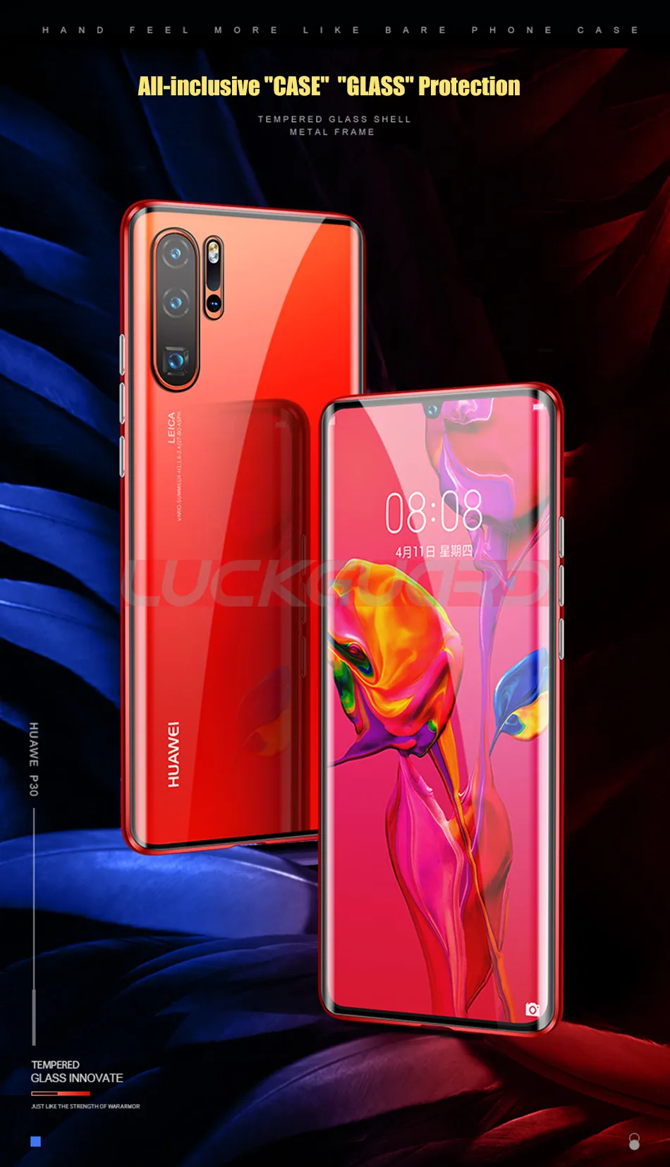 Магнитный чехол с двойным стеклом для huawei P30 20 mate 30 20 10 Pro P30 Lite Honor 20i 20 Nova 3 3i 5 закаленное стекло 360 Полное покрытие