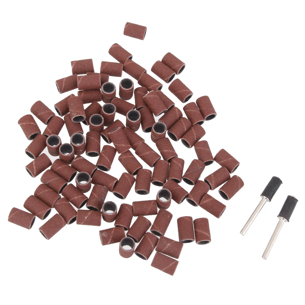 100 Rotary Tool 1/2inch Sanding Drum Sleeve Bands Mandrels Set Sandpaper Sleeves VFor Jeweler