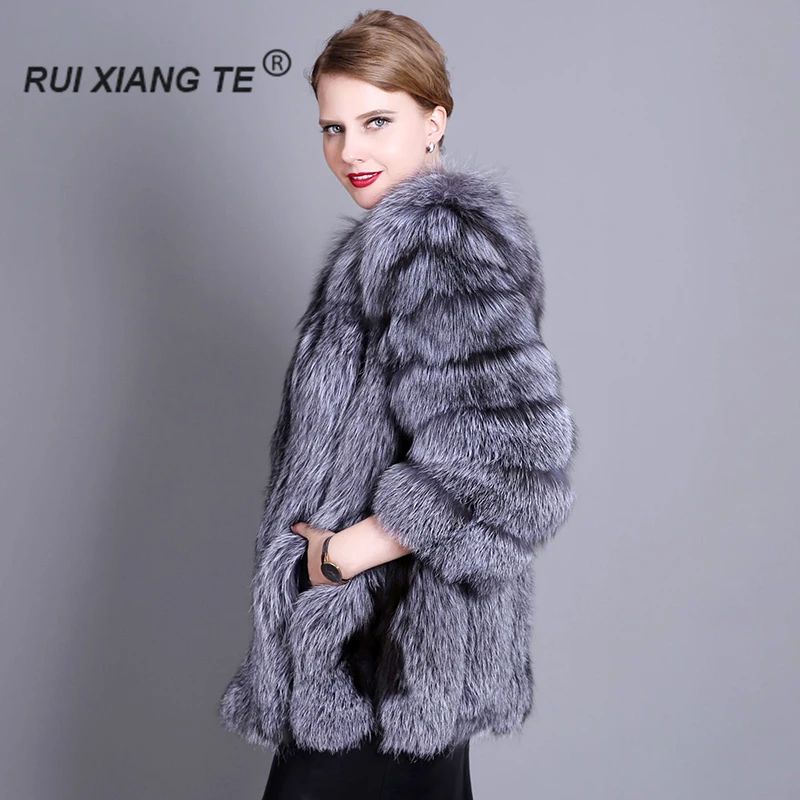 Ruixiangte Женское пальто из натурального меха теплая зимняя верхняя одежда женская короткая шуба из лисица высокого качества жилет натуральный меховой жилет