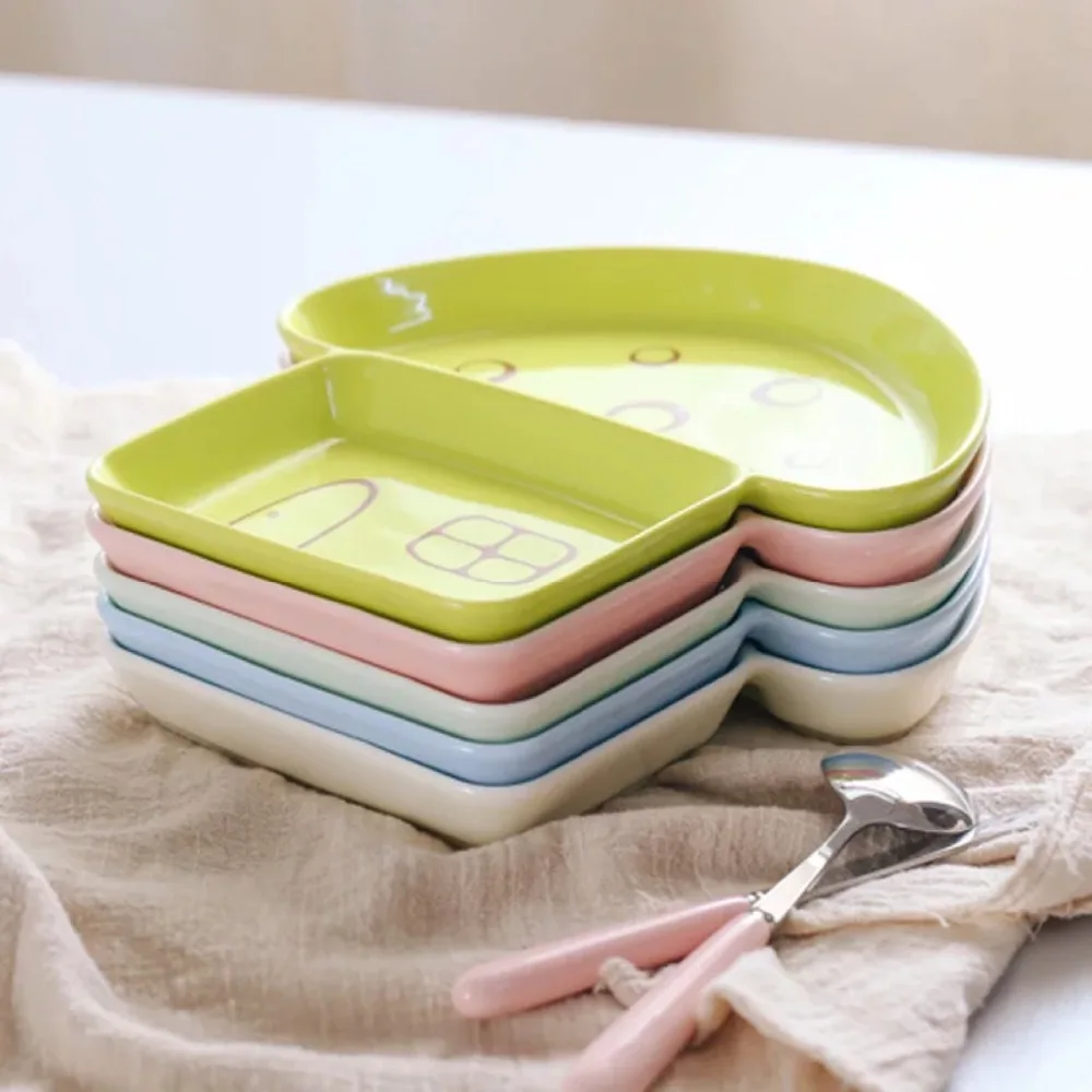 High temperature glaze children colored tableware cartoon shape lovely ceramic sub - plate mushroom plate children 's tableware High temperature glaze children colored tableware cartoon shape lovely ceramic sub - plate mushroom plate children 's tableware