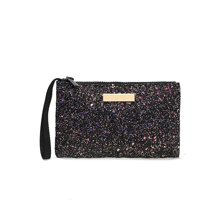 النساء أزياء حقائب حورية البحر الترتر حقيبة مستحضرات تجميل عكسها مزدوجة اللون بريق التجميل حقيبة كسول ماكياج سستة الحقيبة