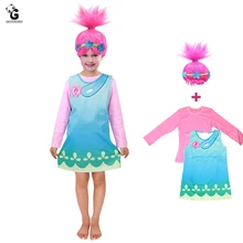 Trolls Poppy Costume Carnival Halloween Costumes for Kids Fancy Dress Girls Trolls Wig vestido de festa Girls Dresses Cosplay new girls sequins colorful party dress halloween carnival costumes unicorn fancy prom gowns girls cosplay dresses for girls 3 8y