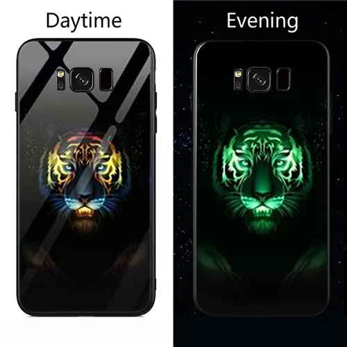Tiger Марвел Капитан Америка светящийся стеклянный чехол для телефона для samsung Galaxy Note 8 9 s8 s9 s10 Plus Мстители задняя крышка Fundas Coque - Цвет: Tiger