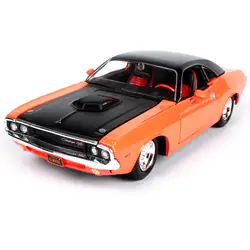 Maisto 1:24 1970 dodge претендент rt orange автомобилей литья под давлением модели Роскошный старинный игрушка модель автомобиля для мужчин подарок