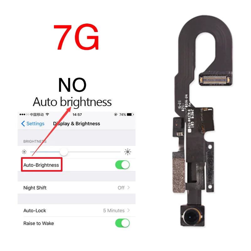 1 шт. для iPhone 7G 7 Plus световой датчик приближения маленькая фронтальная камера с гибким креплением кабель с камерой пластиковое кольцо держатель запчасти