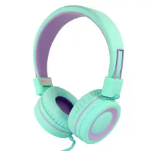 Rockpapa 882 Green&Purple DJ Styel Stereo Foldable Adjustable High Quality Headphones with Mic for Kids Girls Boys iPhone