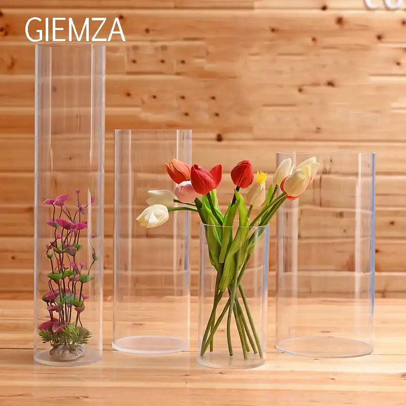Giemza Clear Acrylic Vase S M L No Tall Acrylic Flower Vases Round