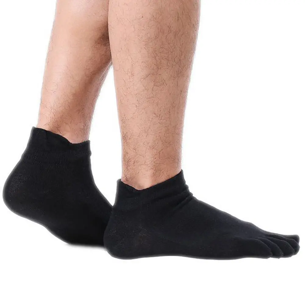1 пара мужские дышащие хлопковые носки с пятью пальцами для занятий йогой - Цвет: a