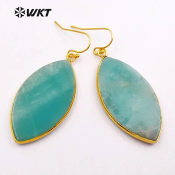 

WT-E413 2018 Elegant Women Earrings Metal Electroplated Unique Natural Stone Jewelry for Gift Female Drop Earring