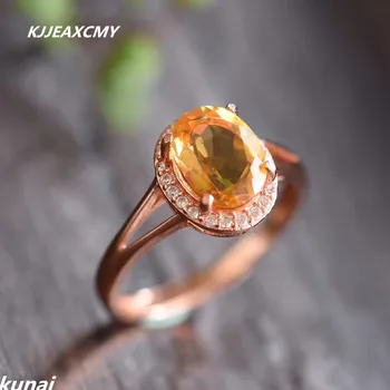 

KJJEAXCMY Fine jewelry, colorful jewelry, 925 silver, natural yellow Peridot, female rings