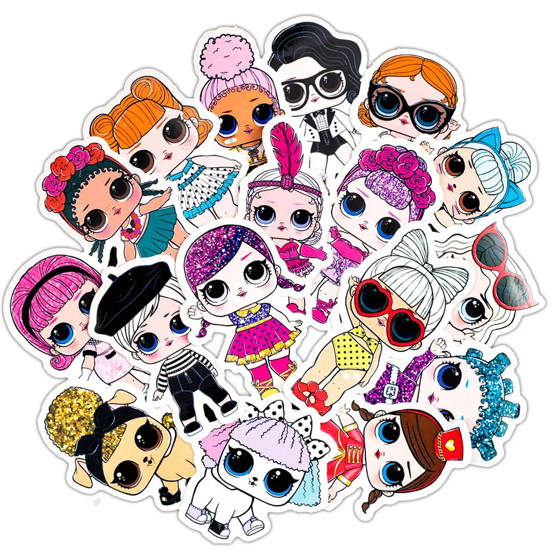 70PCS Pack Cute Doll Kawayi Stickers Set Cartoon Stickers For Kids Luggage Skateboard Laptop Anime Stickers Lot For Children