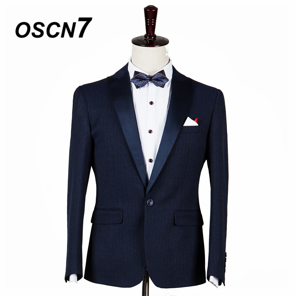 OSCN7 2019 шаль с отворотом Костюмы Под заказ для мужчин Slim Fit - Цена: 